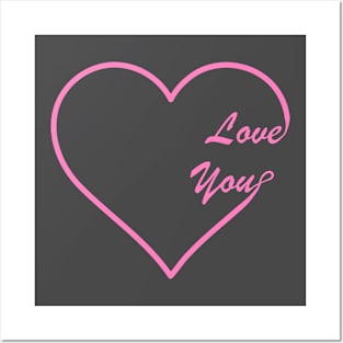 Love You Heart Posters and Art